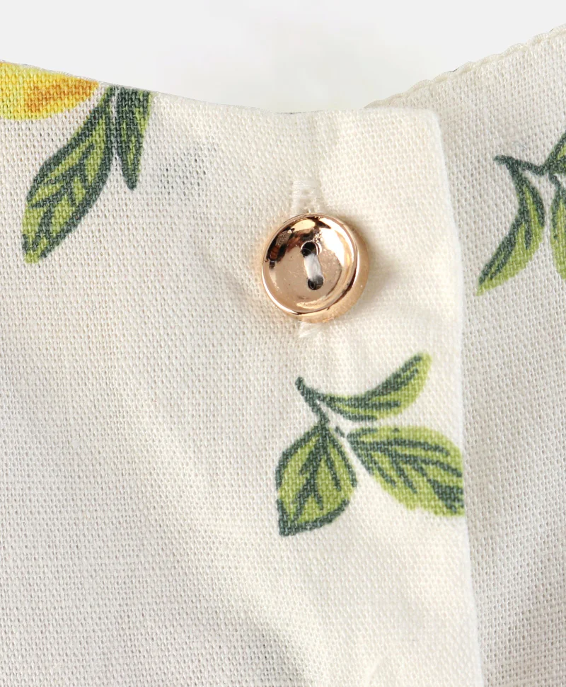 Bonfino Bonfino Cotton Woven Sleeveless Floral Printed Frock - White