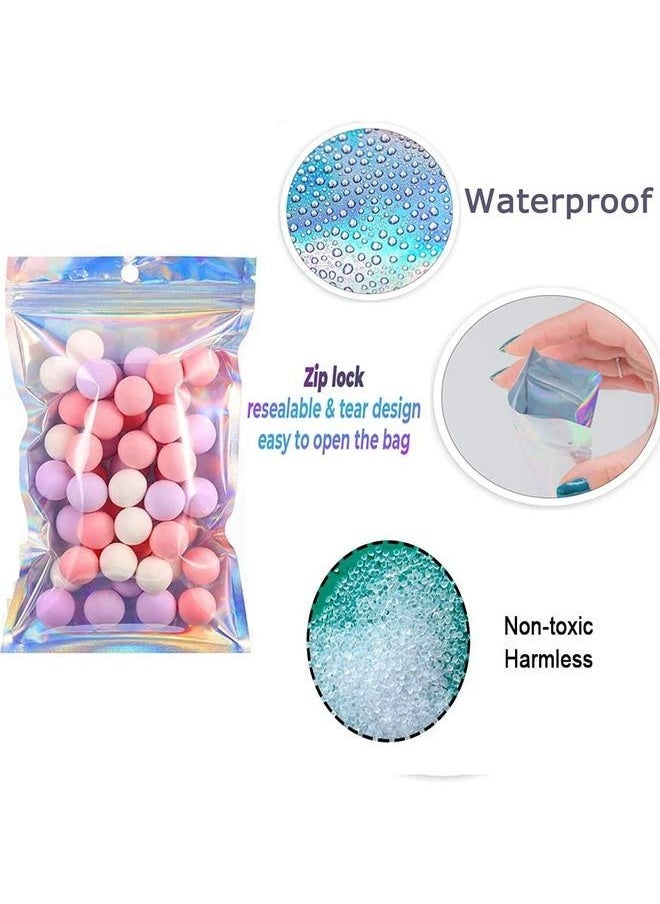NIBEMINENT - 100-Piece Smell Proof Bag Set Clear/Silver/Blue 6x10cm - Image 1