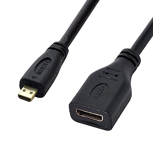 Chenyang Micro HDMI 14 Male Type D to Mini HDMI 14 Female Type C Extension Cable for Laptop PC HDTV 10cm - Image 1