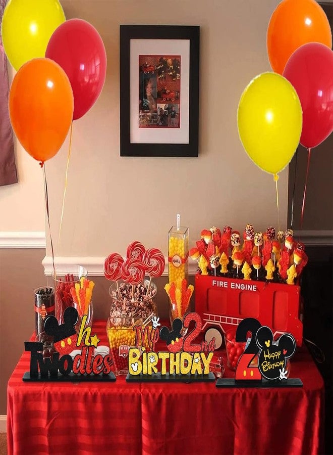 تونيفول مستلزمات حفلات عيد الميلاد الثاني من تونيفول، قطع مركزية للطاولة - تصميم مستوحى من الفأر الأحمر، مصنوعة من الخشب المتين، هدايا حفلات عيد الميلاد الثاني للأطفال بعمر سنتين (4 قطع) - Image 5