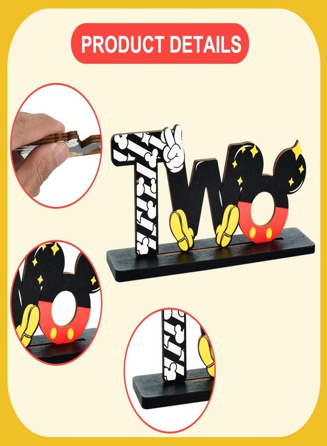 تونيفول مستلزمات حفلات عيد الميلاد الثاني من تونيفول، قطع مركزية للطاولة - تصميم مستوحى من الفأر الأحمر، مصنوعة من الخشب المتين، هدايا حفلات عيد الميلاد الثاني للأطفال بعمر سنتين (4 قطع) - Image 3