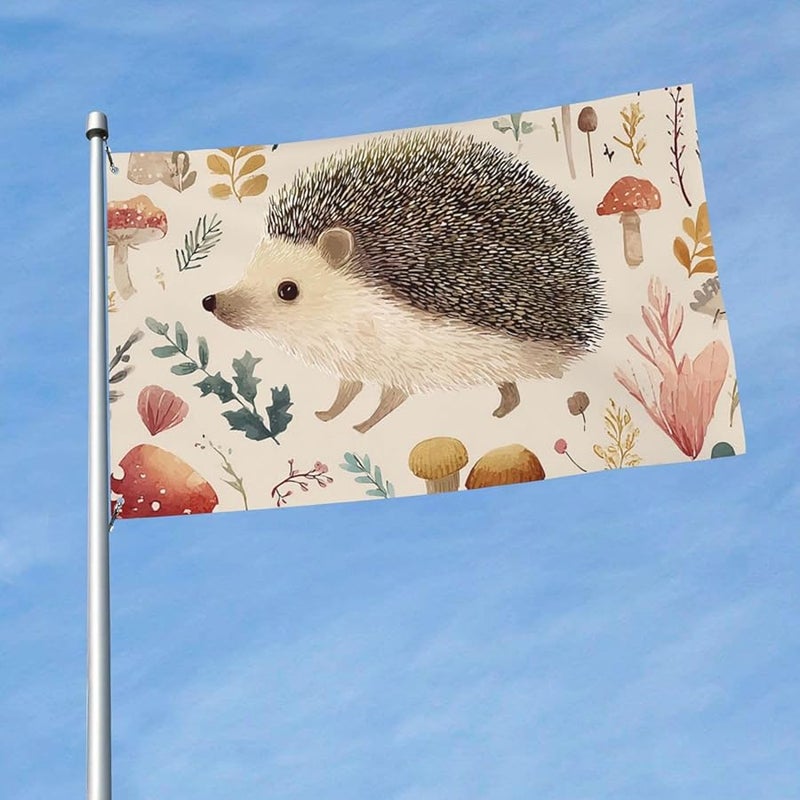Double Sided Heavy Duty Outdoor Hedgehog Flag 3x5 Ft With Grommets For Garden Yard Decoration - Image 1