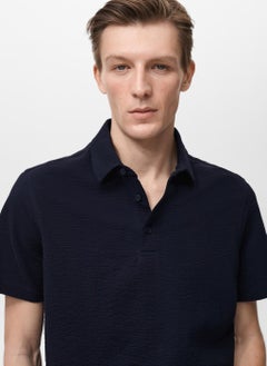 Mango Man Seersucker Cotton Polo Shirt  - Image 4