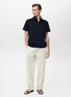 Mango Man Seersucker Cotton Polo Shirt  - Image 5