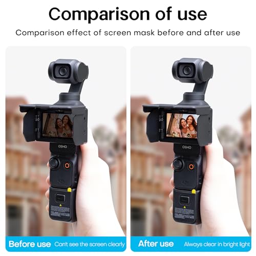 REYGEAK For DJI OSMO Pocket 3 Screen Sun Hood,Pocket 3 Screen Hood Cover,Foldable Gimbal Screen Protective Sunshade for DJI Pocket 3 Accessories - Image 3