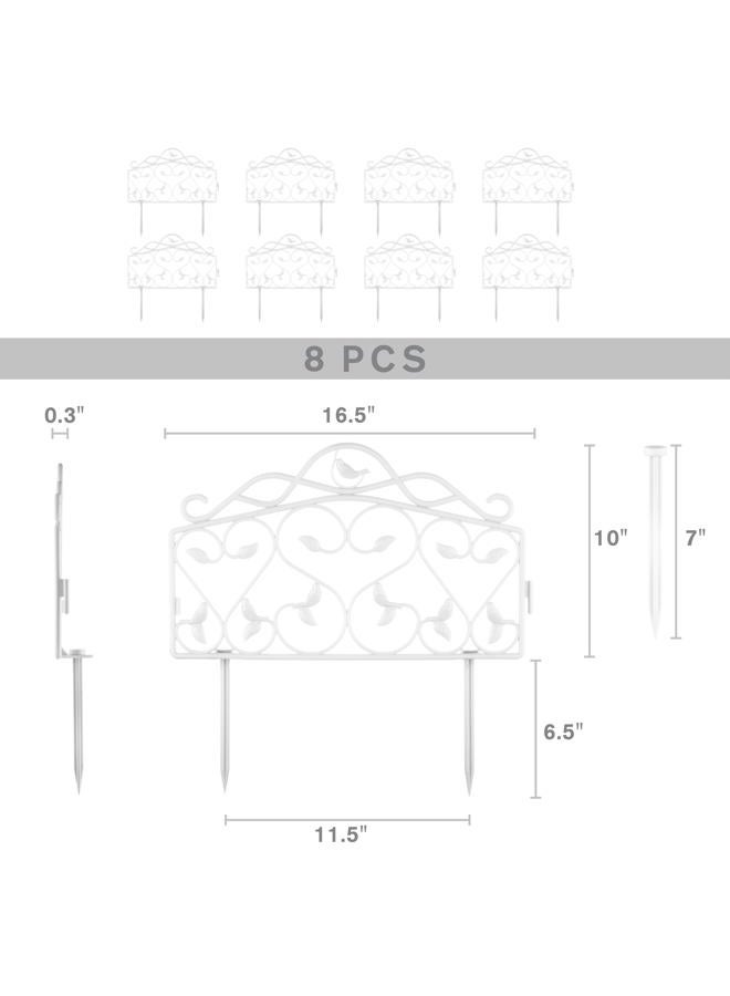 Evelyne Decorative Garden Border Edging: Faux Wrought Iron Leaf & Bird Design - Image 3