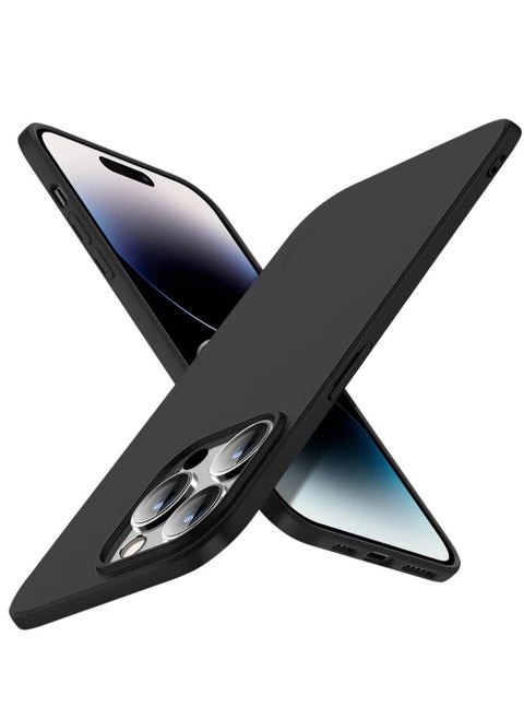 Compatible iPhone 14 Pro Max Case Slim Fit Ultra-Thin [Guardian Series] Soft TPU Matte Finish Coating Phone Cases Lightweight Anti-Scratch Back Cover Grip 6.7" (2022)-Black