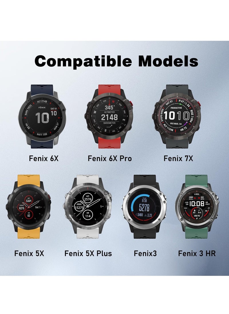 KASTWAVE - 26mm Magnetic Silicone QuickFit Watch Strap for Garmin Fenix Series - Comfortable, Adjustable, and Durable Band for Fenix 7X, 6X Pro, 5X Plus & More - Image 1