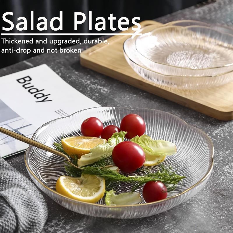 Set of 6 Clear Acrylic Salad Plates, 6 Inch Dinner Dessert Plates, Round Appetizer Plates, Shallow Bowl Dishes for Restaurants, Ideal for Kitchen Pancakes, Steaks, Snacks, Fruits, Partie - Image 2