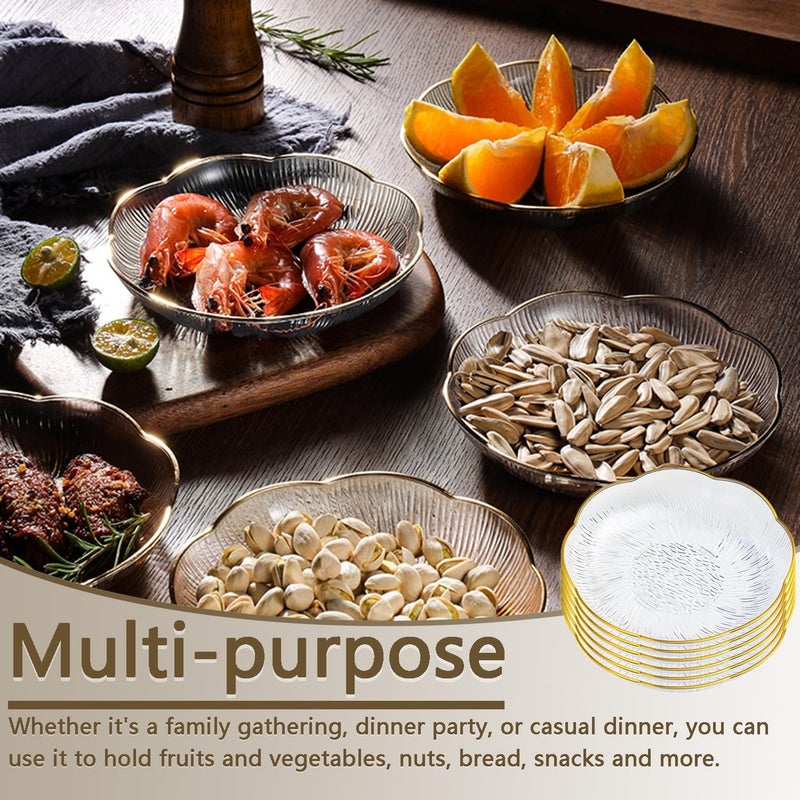 Set of 6 Clear Acrylic Salad Plates, 6 Inch Dinner Dessert Plates, Round Appetizer Plates, Shallow Bowl Dishes for Restaurants, Ideal for Kitchen Pancakes, Steaks, Snacks, Fruits, Partie - Image 4