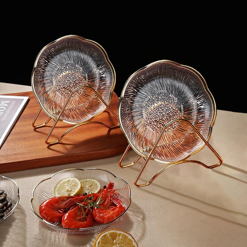 Set of 6 Clear Acrylic Salad Plates, 6 Inch Dinner Dessert Plates, Round Appetizer Plates, Shallow Bowl Dishes for Restaurants, Ideal for Kitchen Pancakes, Steaks, Snacks, Fruits, Partie - Image 3