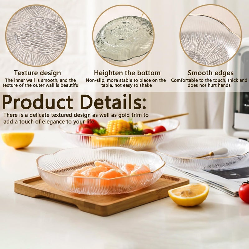 Set of 6 Clear Acrylic Salad Plates, 6 Inch Dinner Dessert Plates, Round Appetizer Plates, Shallow Bowl Dishes for Restaurants, Ideal for Kitchen Pancakes, Steaks, Snacks, Fruits, Partie - Image 5