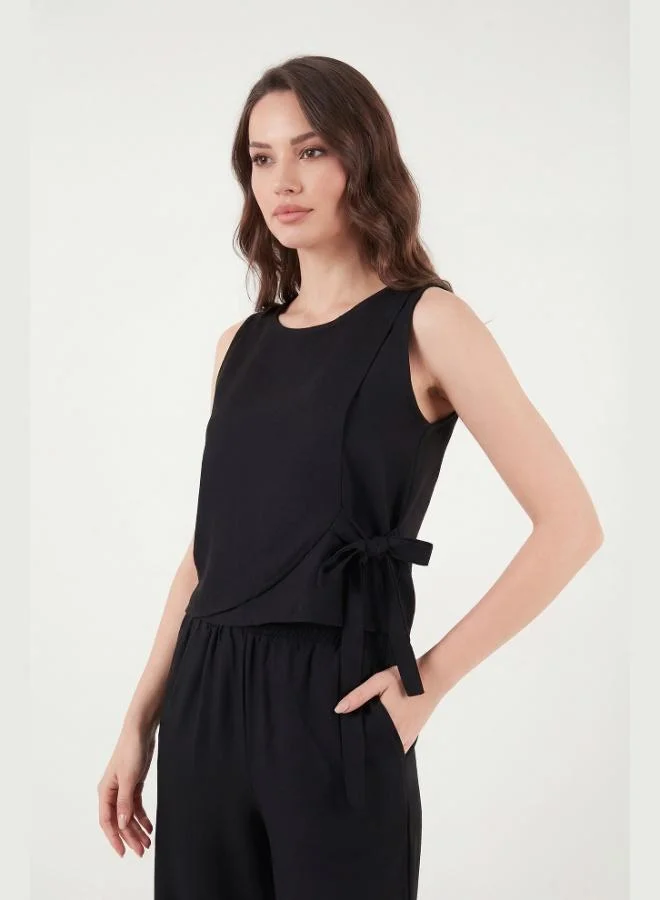 Lela  Lela Regular Fit Tie Detail Crew Neck Suit Women's SET 5866466 for Women | Best Price UAE