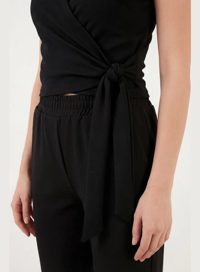 Lela  Lela Regular Fit Tie Detail Crew Neck Suit Women's SET 5866466 for Women | Best Price UAE