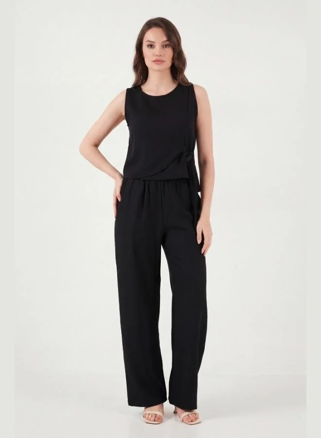 Lela  Lela Regular Fit Tie Detail Crew Neck Suit Women's SET 5866466 for Women | Best Price UAE