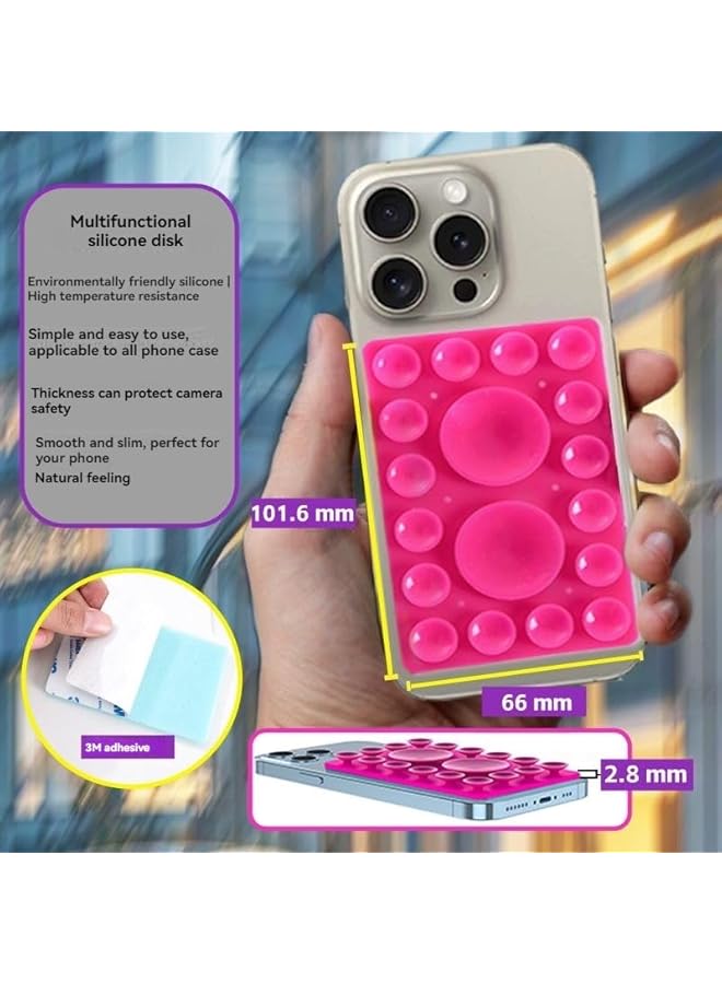 S-TOP Suction phone case Silicone Suction Phone Case Adhesive Mount ，Phone Accessories，Anti slip phone holder，Hands-Free Sticky Phone Grip for iPhone and Android (Black) - Image 2