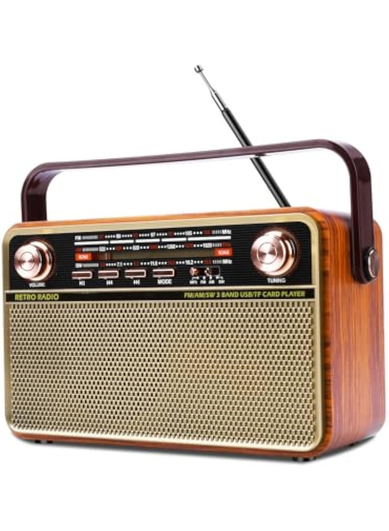 Arabest Portable AM FM Radio, Rechargeable Small Bluetooth Speaker Portable Shortwave Radio, Loud Speaker, Support AUX/TF Card/USB Playing for Home Outdoor - Image 1