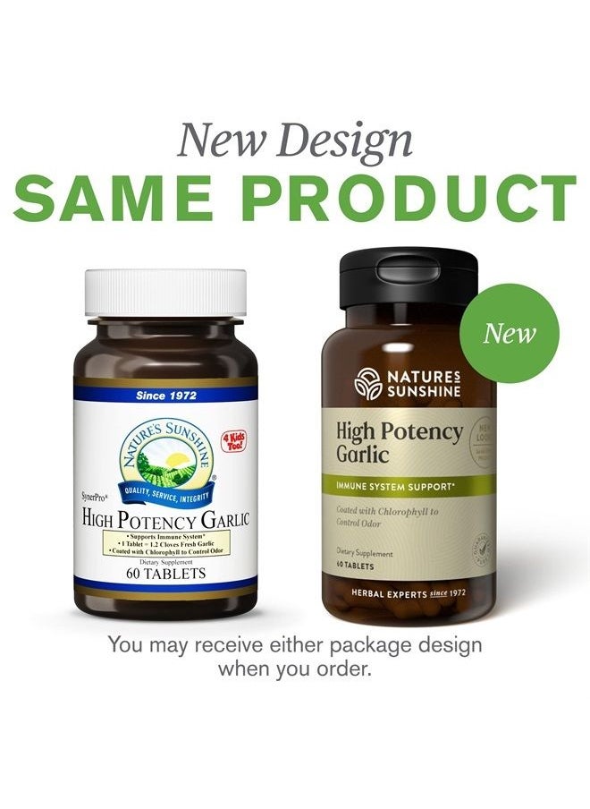 Nature's Sunshine - High Potency Garlic, 60 Tablets | Supports the Immune System and Contains a Unique Coating to Help Control the Odor - Image 1