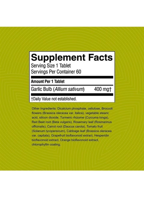 High Potency Garlic, 60 Tablets | Supports the Immune System and Contains a Unique Coating to Help Control the Odor