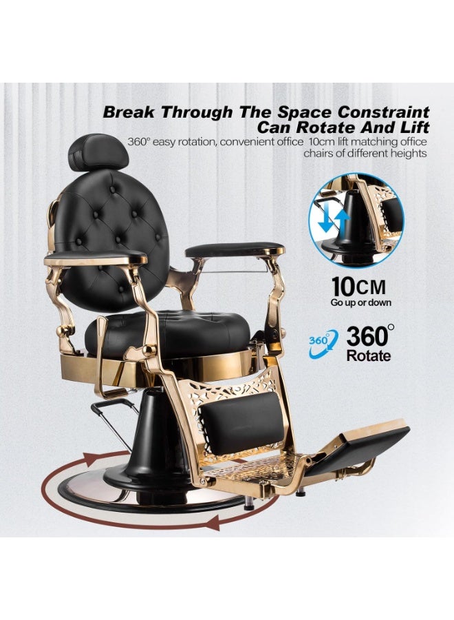 Meishida Barber Chair Heavy Duty Metal Frame, Large Pump Hydraulic, Swivel & Reclining Chair  - Image 3