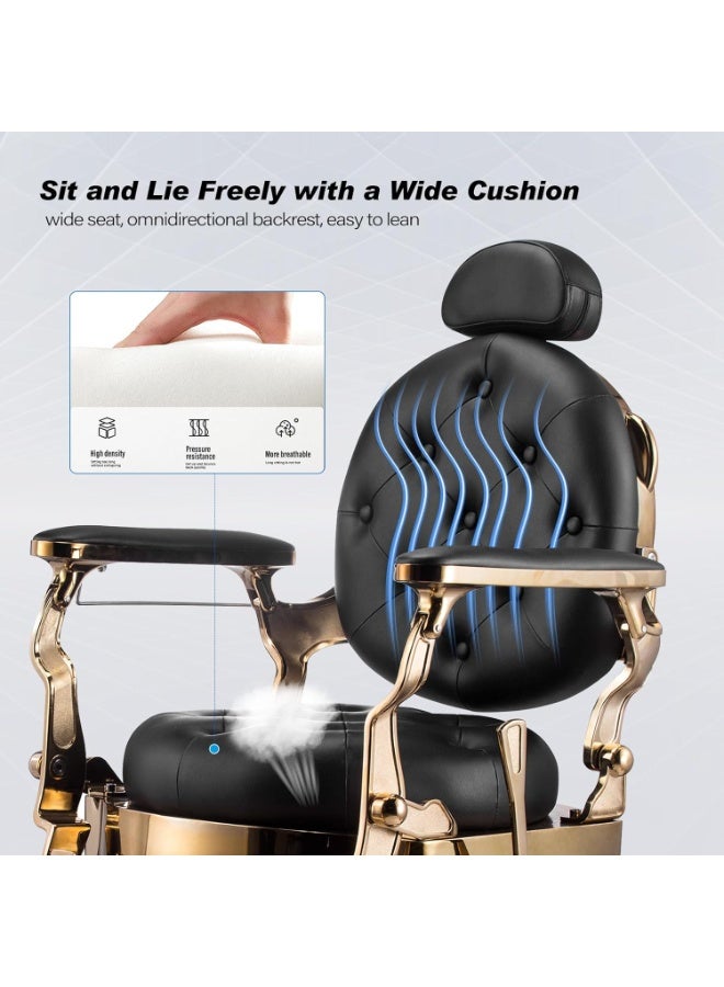 Meishida Barber Chair Heavy Duty Metal Frame, Large Pump Hydraulic, Swivel & Reclining Chair  - Image 4