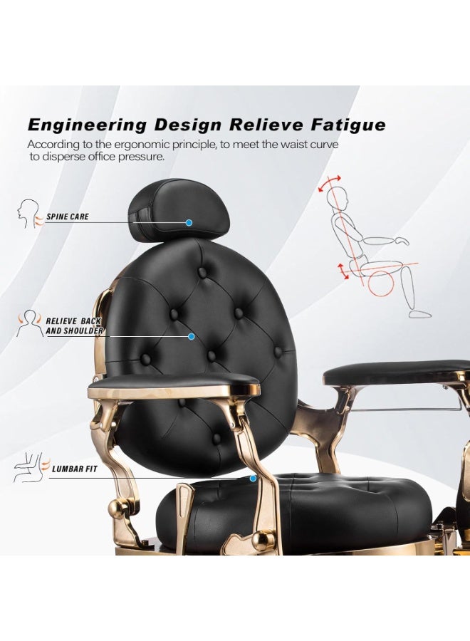 Meishida Barber Chair Heavy Duty Metal Frame, Large Pump Hydraulic, Swivel & Reclining Chair  - Image 5
