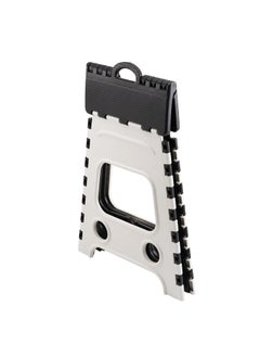 MARKWELL Markwell Plastic Multipurpose Moveable Portable 120 kg Capacity Folding Stool 18 Inch Height Black White  - Image 5