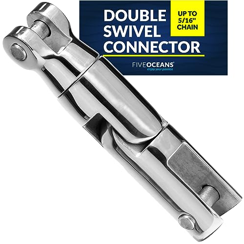 Five Oceans 316 Stainless Steel Multidirectional Boat Anchor Swivel for 1/4 to 5/16-Inch Chain, Anchor Chain Swivel Connector, 360-Degree Rotation, Marine-Grade - FO384 - Image 1
