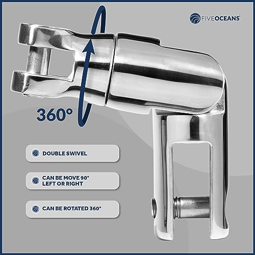 Five Oceans 316 Stainless Steel Multidirectional Boat Anchor Swivel for 1/4 to 5/16-Inch Chain, Anchor Chain Swivel Connector, 360-Degree Rotation, Marine-Grade - FO384 - Image 3