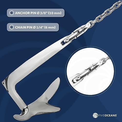 Five Oceans 316 Stainless Steel Multidirectional Boat Anchor Swivel for 1/4 to 5/16-Inch Chain, Anchor Chain Swivel Connector, 360-Degree Rotation, Marine-Grade - FO384 - Image 5