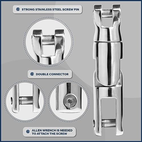 Five Oceans 316 Stainless Steel Multidirectional Boat Anchor Swivel for 1/4 to 5/16-Inch Chain, Anchor Chain Swivel Connector, 360-Degree Rotation, Marine-Grade - FO384 - Image 4