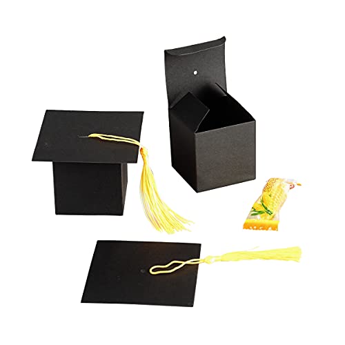 BinaryABC Graduation Candy Boxes Party Favors,Graduation Cap Gift Box with Tassel,15Pcs(Black) - Image 5