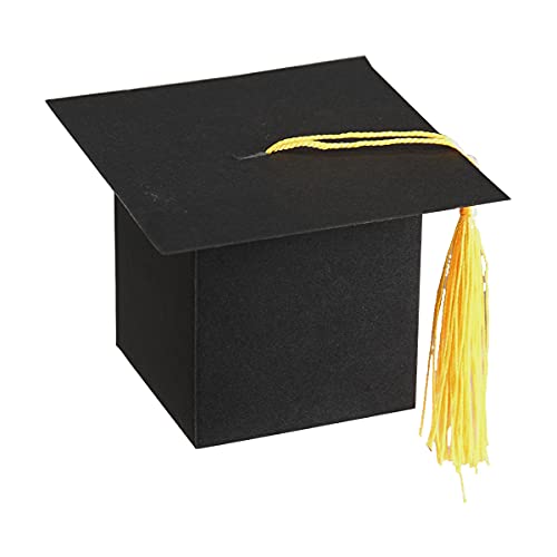 BinaryABC Graduation Candy Boxes Party Favors,Graduation Cap Gift Box with Tassel,15Pcs(Black) - Image 3