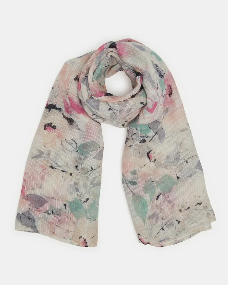 REDTAG Girls White Printed Scarf
