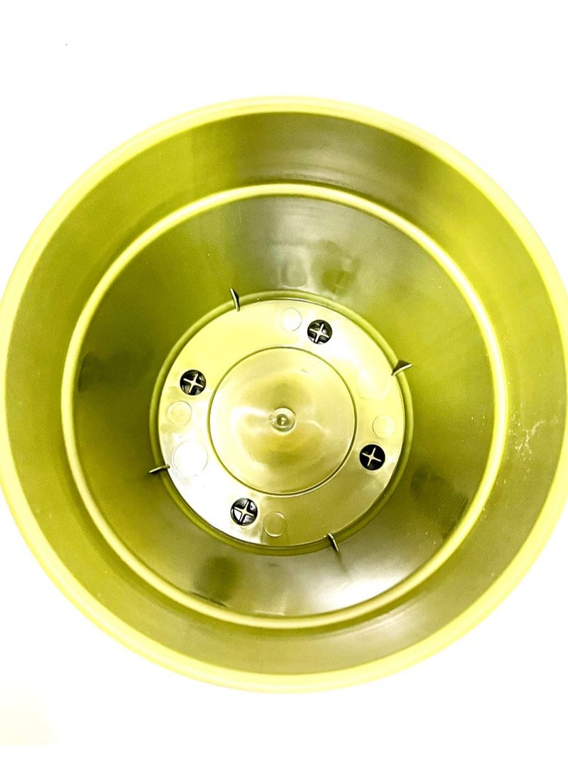 بوليوورك وعاء للنباتات والزهور,  اناء ديكور داخلي, مقاس 34 سم دائري, لون أخضر شامل الصينية 4 فتحات تصريف  مانوليا بوليورك  - Image 4