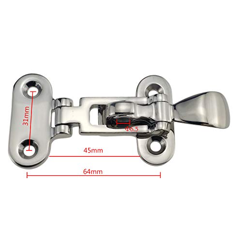 keehui Pair Marine Grade 316 Stainless Steel Anti-Rattle Lockable Hold Down Clamp Latch - Image 5