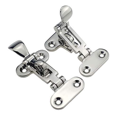 keehui Pair Marine Grade 316 Stainless Steel Anti-Rattle Lockable Hold Down Clamp Latch - Image 1