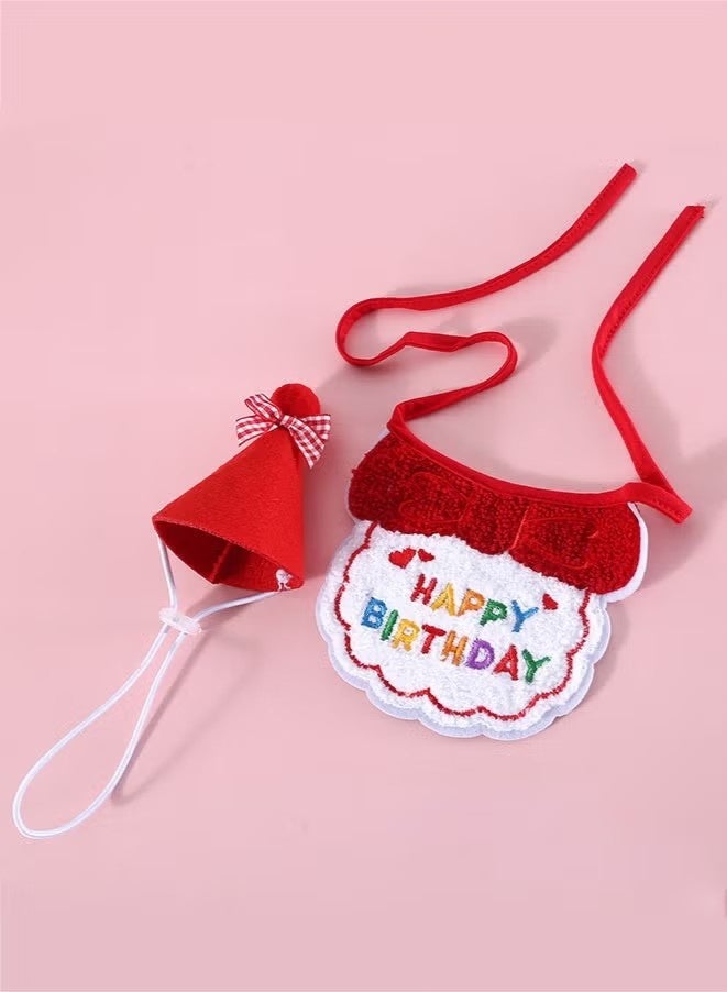 وشاح باندانا لعيد الميلاد للقطط وقبعة للحفلات، مريلة عيد ميلاد للقطط الصغيرة، مريلة عيد ميلاد للحيوانات الأليفة، مجموعة زينة لحفلات أعياد الميلاد للقطط - Image 4