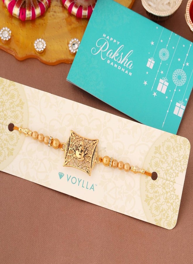 VOYLLA Auspicious Ganesha Rakhi With Roli Chaawal Pack - Image 4