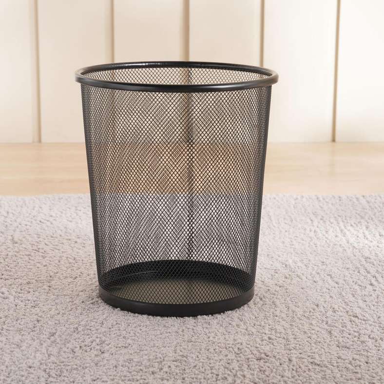 Pan Home Metal Mesh Waste Bin 9L - Black - Image 4