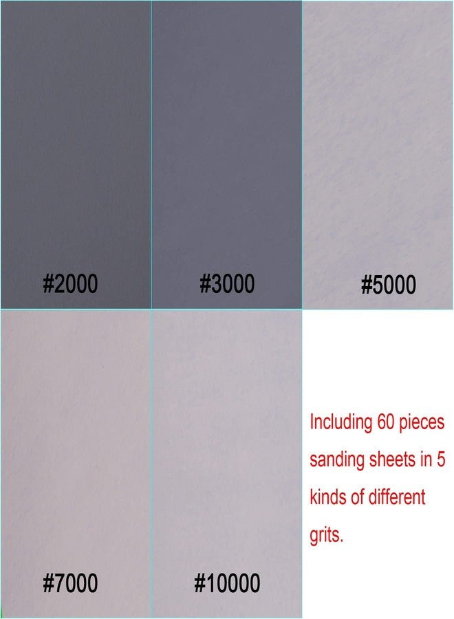 AUSTOR Pack of 60 Wet and Dry Sandpaper Assortment Fine Grit 2000 3000 5000 7000 10000 High Grit Sandpaper Sanding Sheets 9 x 3.6 Inch Sandpaper for Automotive Sanding Wooden Furniture - Image 5