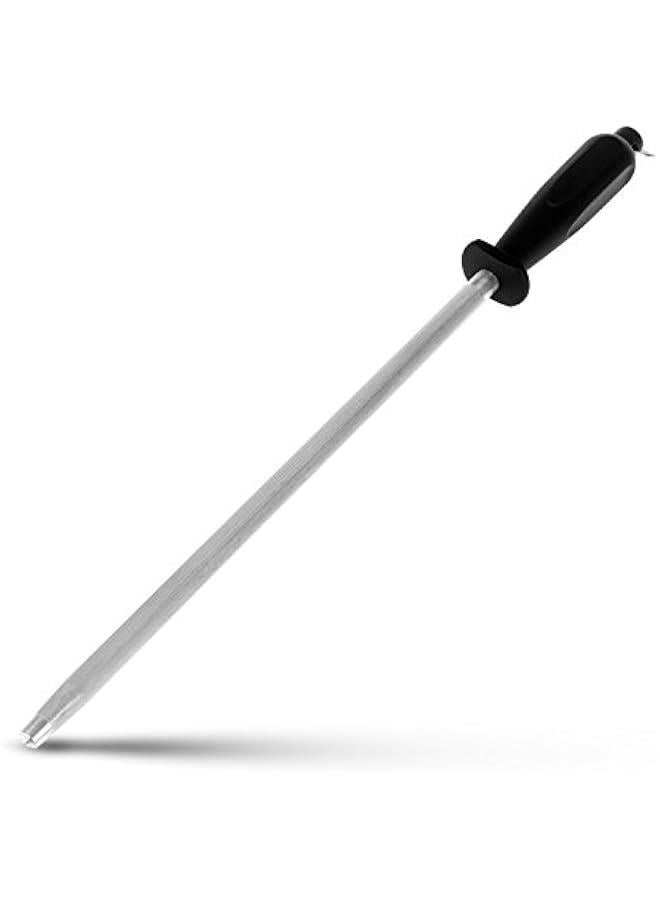Professional Carbon Steel Black Knife Sharpening Steel, Black 12 Inch  - Image 1