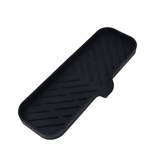MicoYang Silicone Bathroom Soap Dishes with Drain Spout-Bathroom and Kitchen Sink Organizer,Sponge Holder,Dish Soap Tray,Perfect for Dispenser,Scrubber,Bottle,Cup on Sink or Counter-Black 12"×4" - Image 1