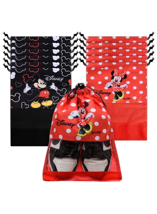 Kuber Industries Kuber Industries Shoe Cover | Polyester Travel Shoe Storage Bags | Drawstring Shoe Cover | Shoe Organizer with Clear window | Pack of 12 | Multi  - Image 1