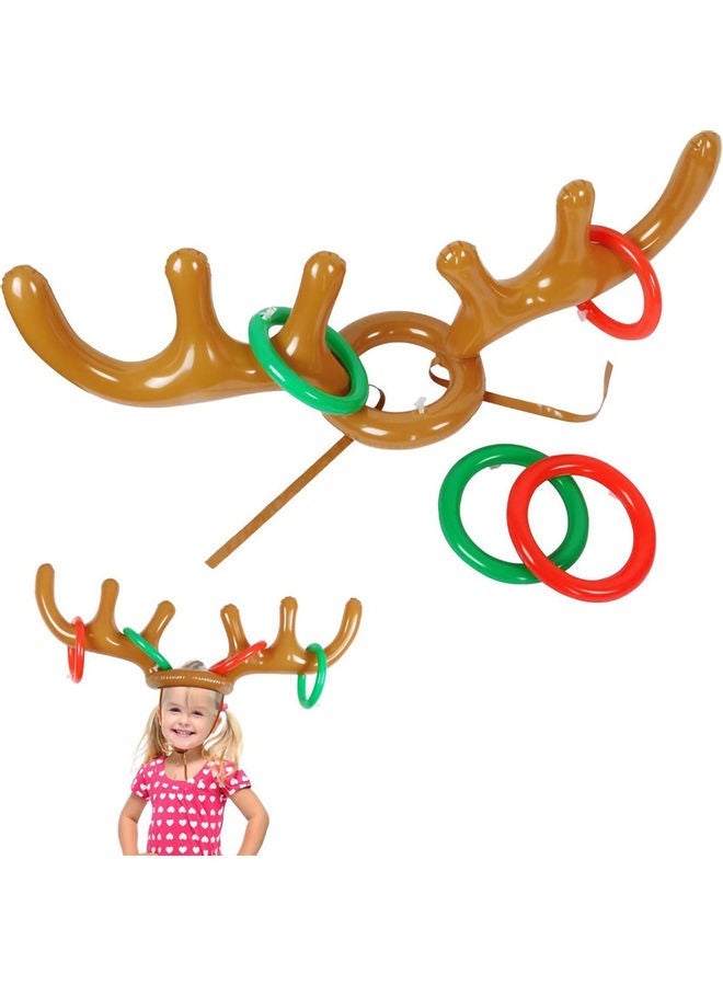 NIBEMINENT Inflatable Reindeer Antler Ring Toss Game Set - Image 3