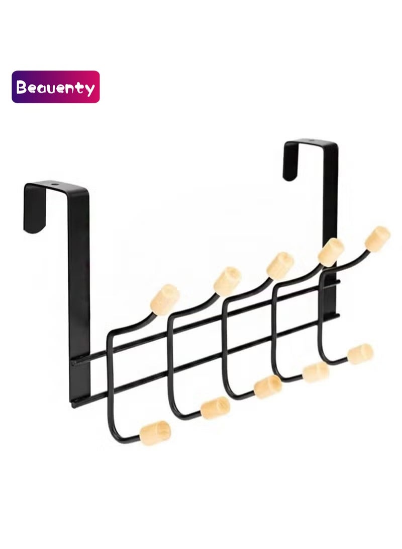 Beauenty Over The Door Hanger Wall Mounted Coat Rack - Metal Clothes Rack with 5 Hooks - Image 1