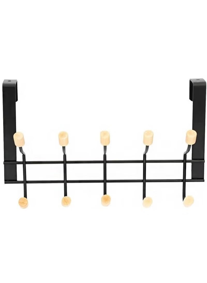 Beauenty Over The Door Hanger Wall Mounted Coat Rack - Metal Clothes Rack with 5 Hooks - Image 2