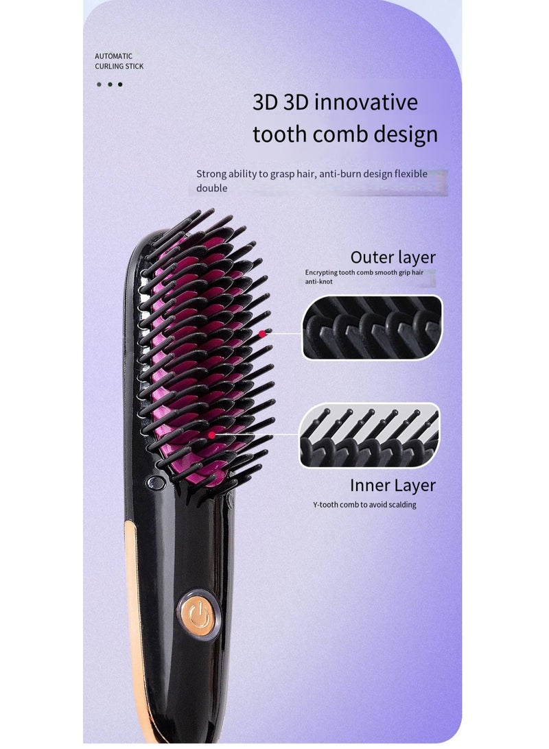 general Mini Ionic Straightening Comb – Travel-Friendly Straightener & Curler for Men/Women, Dual-Use Hair Styling Tool - Image 2