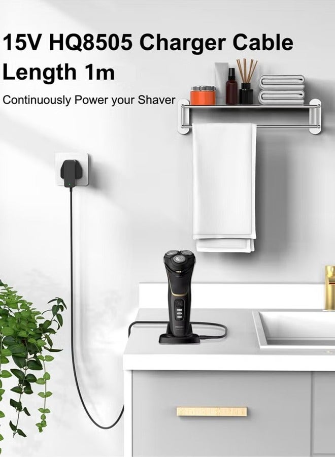 اتش واي 15 فولت لشاحن ماكينة الحلاقة فيليبس HQ8505 كابل المملكة المتحدة لسلسلة 3000 ، 5000 ، 7000 ، 9000 أداة تشذيب اللحية S3233 ، S3333 ، S1332 ، BT5502 ، BT9810 ، MG7790 MG7750 ماكينة حلاقة كهربائية Aquatouch Power Lead - Image 4