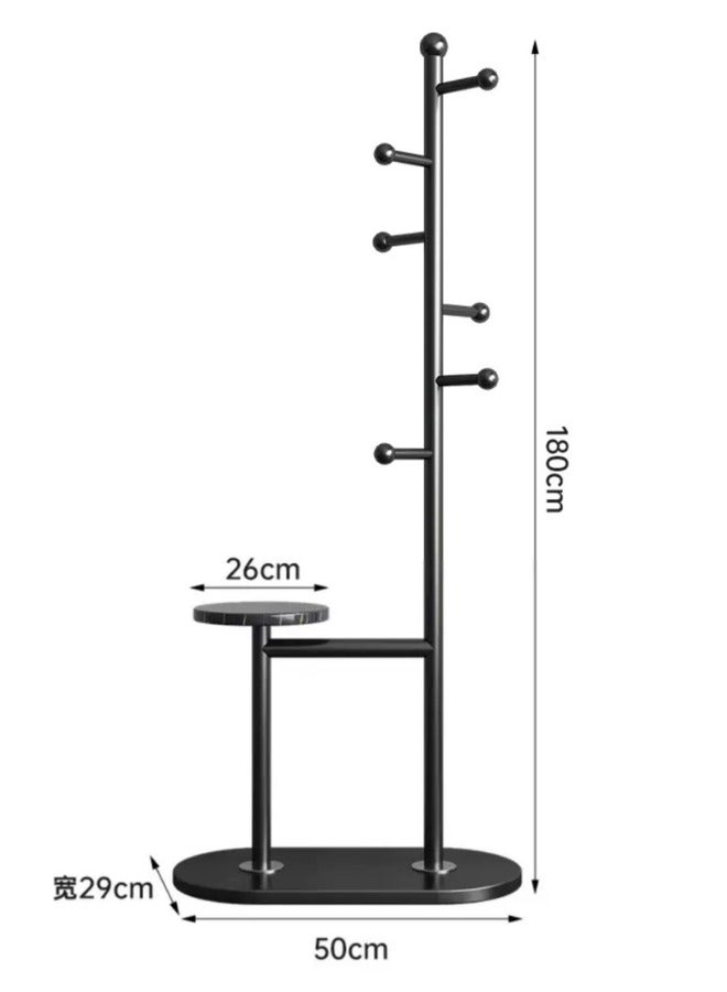 SHEE ONE Black coat hanger and rack with modern design with multi-use shelves - Image 3
